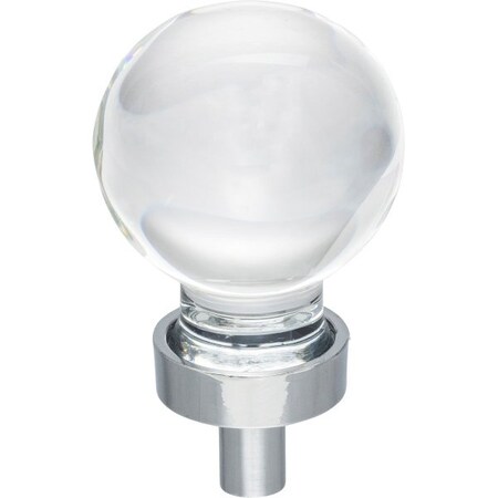 Jeffrey Alexander 1-1/16" Diameter Polished Chrome Sphere Glass Harlow Cabinet Knob G130PC